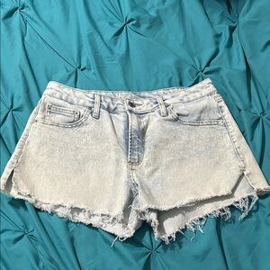 Light Blue Distressed Denim Shorts
